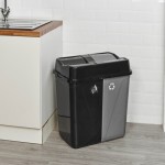 (100L Black/Grey) 40L/60L/100L Double Compartment Kitchen Trash Can Base Connector